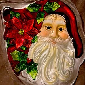 Cracker Barrel Christmas glass plate/platter 13”